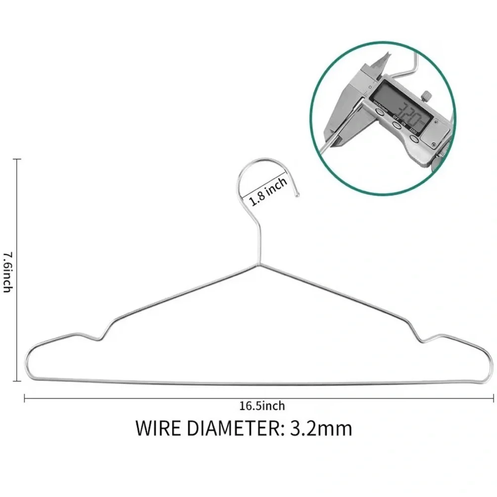 Hangers 100% stainless steel anti-slip anti-rust metal clothing hangers